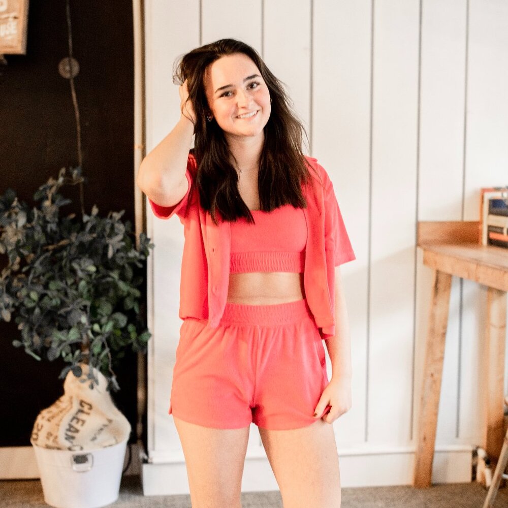 ZSupply Sunny Loop Terry Tank Bra - Strawberry